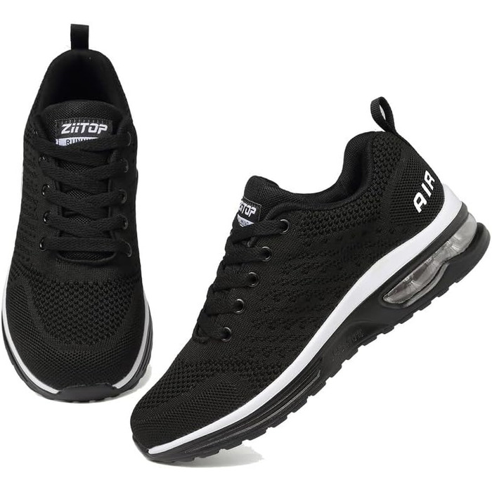 Жіночі кросівки для бігу та фітнесу. Зручні, дихаючі, з амортизацією. Розмір 38 EU, чорно-білі.