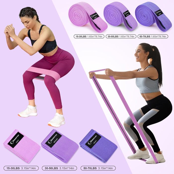 Pilates-кільце Goocrun з гумовими стрічками, м'ячем та слайдерами для фітнесу вдома – фітнес-постер у комплекті (середній рівень, фіолетовий)