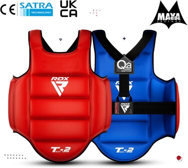 Захист для тіла RDX, реверсивний, SATRA, для кікбоксингу, ММА, боксу, Муай Тай, карате, тхеквондо, червоний, розмір L-XL