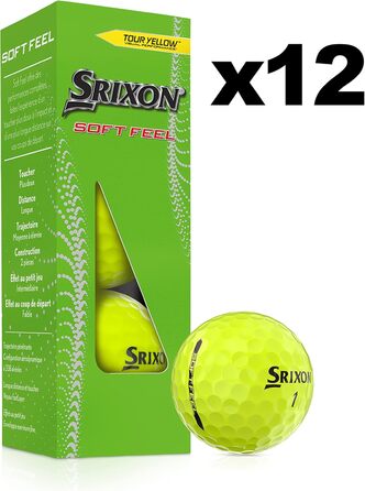 Гольф-м'ячі Srixon Soft Feel 13 для дорослих, низька компресія, коротка дистанція, 12 шт., подарунок та аксесуари для гольфу