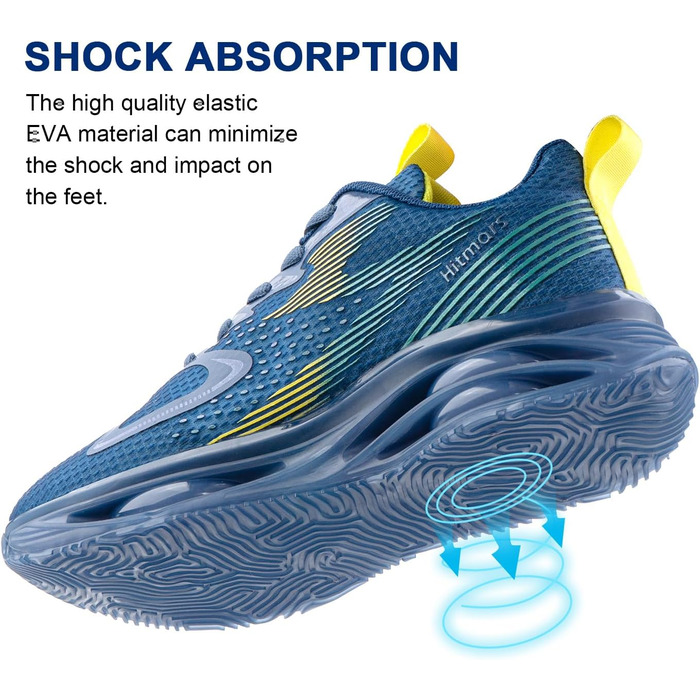 Кросівки для бігу Hitmars для чоловіків: спортивні, легкі, дихаючі, для вулиці, фітнесу, аутдору, EU 39-46 (Синій, 41 EU)