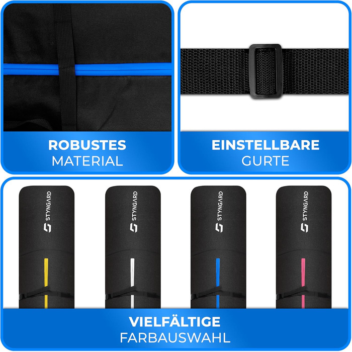 Чохол для лиж STYNGARD Kitzbühel (2 пари, до 200 см) - чорно-синій, водонепроникний