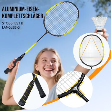 Мобільний волейбольний сет для бадмінтону, регульований, 4 ширини, з сумкою, для залу та вулиці