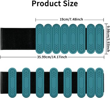 Набір напульсників з обтяженням для зап'ястя та щиколоток Smlper (2 шт., 2 кг), для фітнесу, йоги, танців, ходьби, бігу (зелений)