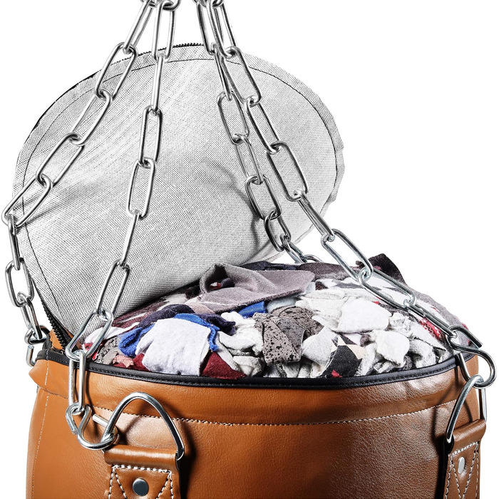 Боксерський мішок Bad Company Retro Boxsack зі сталевим ланцюгом, штучна шкіра, коричневий (150 x 35 см, наповнений)