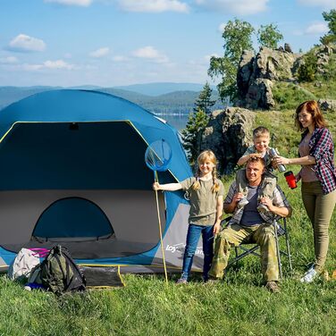 Намет LOYEAHCAMP для 4 осіб, сімейний, водонепроникний, з сумкою для перенесення (темно-синій)
