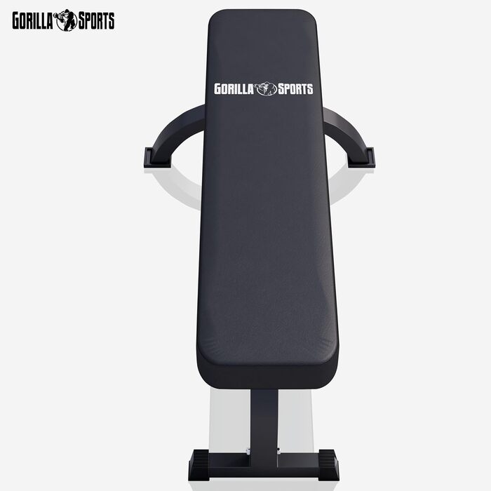 GORILLA SPORTS® Силова лава для жиму, до 400 кг, гумові ніжки, чорна — універсальна фітнес-лава для тренувань вдома, пресу та жиму лежачи