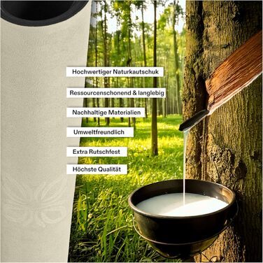 Йога-мат OMNANA Miracle Vanilla 190x70см, мікрофібра та натуральний каучук, антиковзкий, вологостійкий, для йоги, пілатесу та фітнесу, 4мм