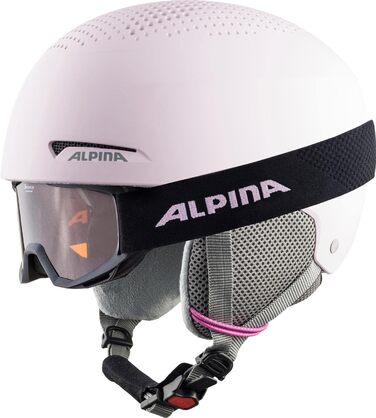 ALPINA ZUPO SET – Набір для лижників: шолом і маска, для дорослих, світло-рожевий матовий, розмір 51-55 см, безпечний і міцний