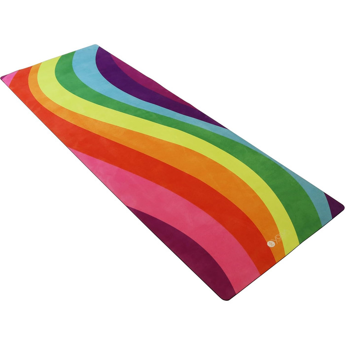 Йога-мат Yoga Design Lab Combo Rainbow 3.5 мм, нековзкий, натуральний каучук, рушник-килимок 2-в-1, з ременем для перенесення, для інтенсивних тренувань