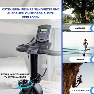 Велотренажер Mobiclinic Teide, спінінг, 6 кг маховик, LCD-дисплей, пульсометр, регулювання навантаження, тримач для пляшки та телефону