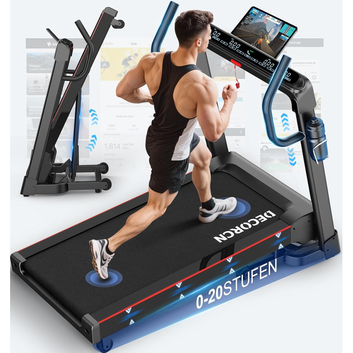 Біговий тренажер Profi G Series 7-1: складаний, з нахилом, тихий мотор, WiFi, Bluetooth, APP, німецька якість, сертифікат TÜV