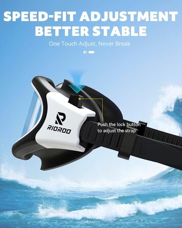 Окуляри для плавання, дорослі, поляризовані. Підходять для жінок та чоловіків. Без витоку, широкий кут огляду, захист від УФ-випромінювання, антизапітніння. Комфортні для підлітків та дорослих (чорний/світло-блакитний)