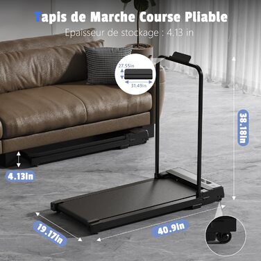 Бігова доріжка Walking Pad - складаний біговий доріжки з підставкою для планшета, 6 км/год, 4 в 1, LED, максимальне навантаження 110 кг