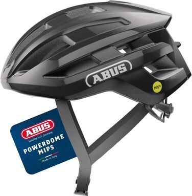 ABUS PowerDome MIPS шолом для велосипеда - легкий шолом з вентиляцією та захистом від ударів, Made in Italy, для жінок та чоловіків, білий (глянцевий білий)