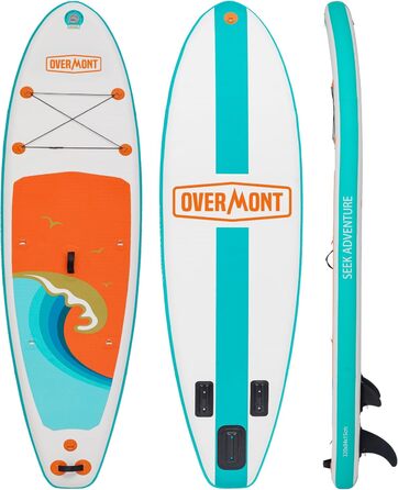 Надувний SUP Борд Overmont - Комплект для Станд-Ап Падлбордингу з Аксесуарами (Пумпо, Весло, Леш, Рюкзак)