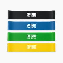 Набір гумових еспандерів Suprfit Miniband Set: 4 еспандери для фітнесу, латекс, різні рівні опору