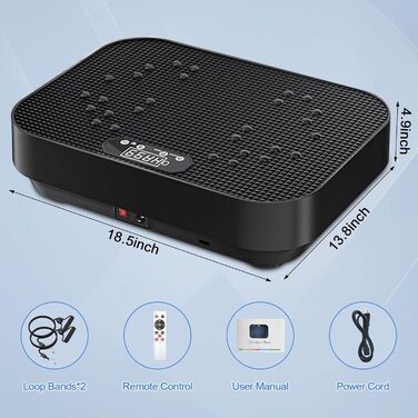 Вібраційна платформа для фітнесу Aolawco з тренувальними гумками, 99 рівнів інтенсивності, для дому, для м'язового розвитку та зняття стресу