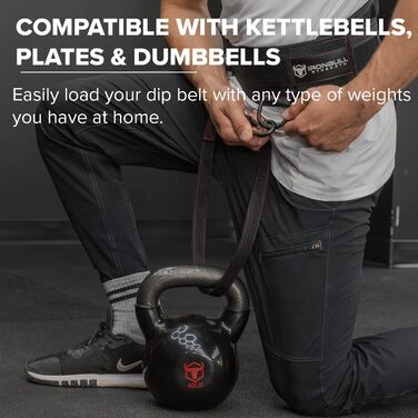 Пояс для підтягувань Advanced Dip Belt V2 - важкий, з посиленою спиною, ланцюгом та нейлоновим ременем - 3-точкові анкерні кільця D для підтягувань, підйомів на перекладині, присідань та іншого (XX-Large)