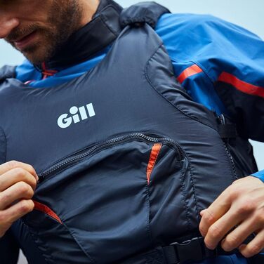 Рятувальний жилет Gill Pro Racer Side Zip 50N для каякінгу, вітрильного спорту та водних видів спорту, унісекс, чорний/помаранчевий