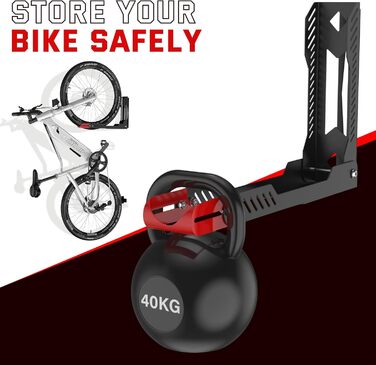 Настінна підставка для велосипеда IMAYCC, до 40 кг, білий (1 шт.)/червоний (2 шт.)