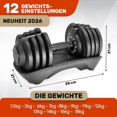 Регульовані гантелі | Набір 1.5-18 кг | 15 положень | Для домашнього тренажерного залу | FIX LOCK