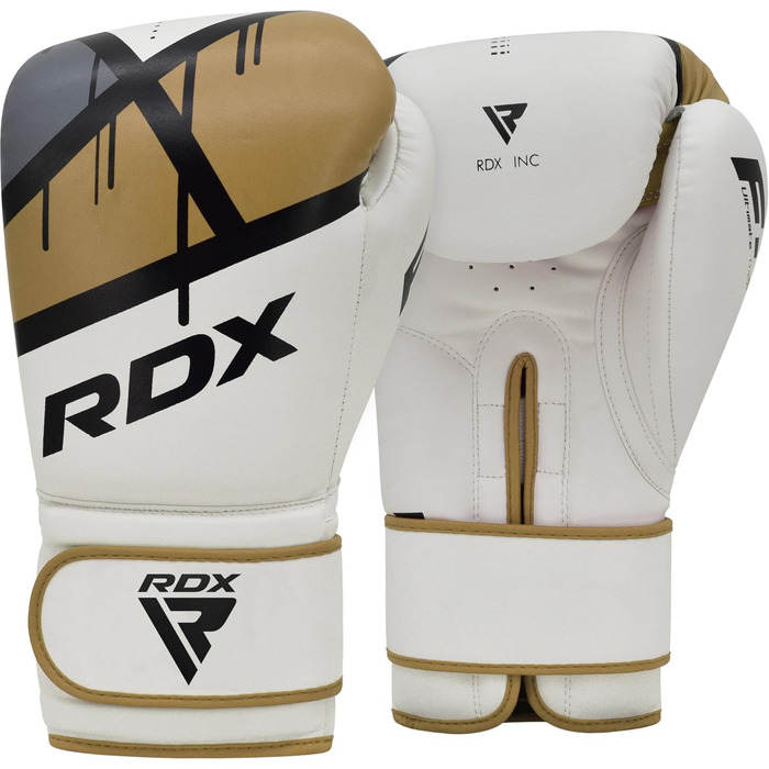 Боксерські рукавички RDX Maya шкіра 12oz, золоті, для боксу, муай-тай, кікбоксингу, тренувань, спарингів