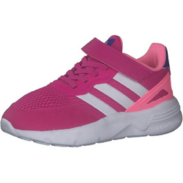 Кросівки Adidas для дітей унісекс, бігові, з еластичними шнурками, кольори фуксія та білий, розмір 38 EU