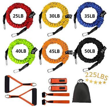 Набір гумових еспандерів для фітнесу Stackable Resistance Band: тренування всього тіла, для початківців та професіоналів, помаранчевий колір