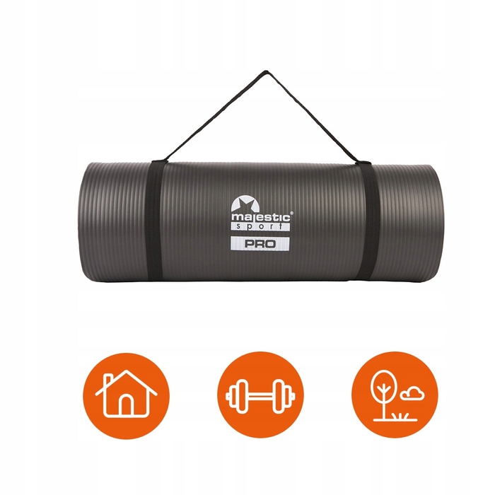 Килимок для фітнесу Majestic Sport, 183 см x 61 см, чорний