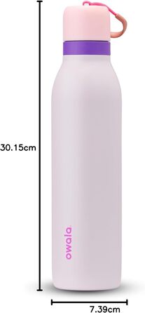 Owala FreeSip Twist ізольована пляшка для води з нержавіючої сталі зі соломинкою, 680 мл, рожево-фіолетова, BPA-free, для спорту та подорожей