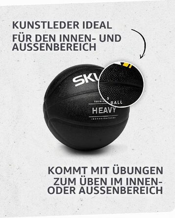 Тренувальний баскетбольний м'яч SKLZ Heavy Weight Control для розвитку швидкості рук, чорний (важкий)