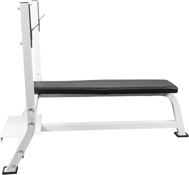 Лавка для жиму GORILLA SPORTS з тримачем для гантелей, 143x110x103 см, до 250 кг, біла — тренувальна фітнес-лавка для дому та спортзалу