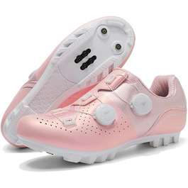 Велосипедні туфлі SPD MTB для чоловіків та жінок, Radsportschuhe Adulta, Mountainbike, унісекс, кросівки, дихаючі, для занять в приміщенні та на відкритому повітрі, велосипедні туфлі для занять в приміщенні, рожеві, 42 EU