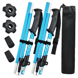 Складні трекінгові палиці для ходьби та піших прогулянок, телескопічні палиці 110-130 см, для жінок та чоловіків, алюміній 6013, легкі палиці для походів, альпінізму, хайкінгу, блакитні