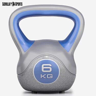 Кетлбел гиря GORILLA SPORTS 2-20 кг, пластикова, одинична/набір, з/без підставки