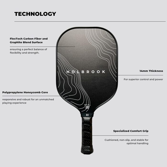 Пікбол ракетка Holbrook Performance: карбон, графітове покриття, Polypropylen, дизайн Day N' Night