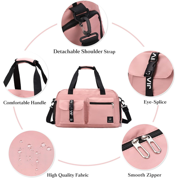 Велика спортивна сумка CORIOS для чоловіків і жінок, дорожня duffle bag з оксфорду, для плавання, фітнесу, тренувань, ручна поклажа з відділенням для взуття, сіра