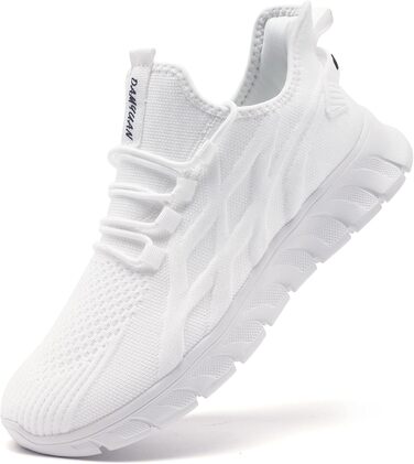 Чоловічі кросівки для бігу, спортивні, повсякденні: легкі, дихаючі, для тенісу, фітнесу, піших прогулянок. Slip-On (43 EU, B White)