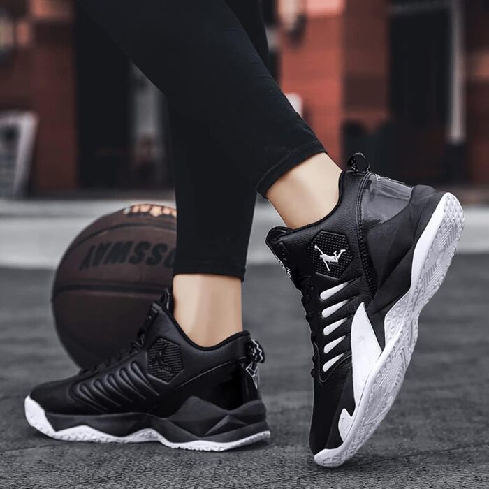 Кросівки баскетбольні чоловічі/жіночі, спортивні, для ходьби, легкі, чорні, з антиковзкою підошвою, зносостійкі