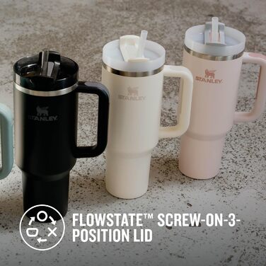 Термочашка Stanley Quencher H2.0 Flowstate з трубочкою 1,2 л, термокружка з нержавіючої сталі, зберігає напої холодними до 48 годин, без BPA, підходить для посудомийки