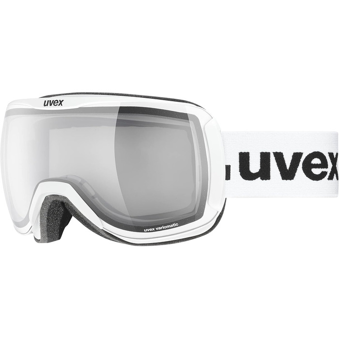 Гірськолижна маска Uvex Downhill 2100 VP X, унісекс, біла, фотохромна, поляризаційна, універсальний розмір