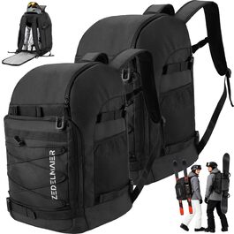 Рюкзак для лиж Zedelmaier 50L (2 шт.) - для лиж, шолома, рукавичок, черевиків до 45 розміру, водонепроникний, чорний
