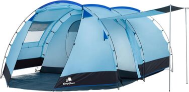 Намет CampFeuer Super+ для 4 особи: великий тунельний намет з 2 входами та тамбуром, водовідштовхувальний (3000 мм), сімейний, для кемпінгу