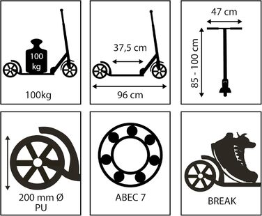 Самокат Schildkröt Funwheel City Street Master матовий чорний