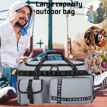 Спортивна сумка для подорожей унісекс 65Л, водонепроникна дорожня сумка з відділенням для взуття та мокрих речей, велика сумка для фітнесу та спорту (Cyan)
