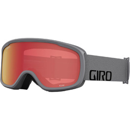Лижна маска Giro Roam для чоловіків, жінок і підлітків, 2 змінні лінзи, антифог, OTG, сірий логотип, бурштиново-червона/жовта