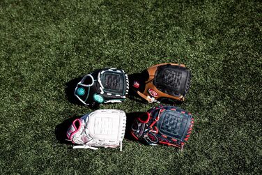 Дитяча бейсбольна рукавичка Rawlings Players Series для т-болу, права рука, розмір 9-11,5'' (26,7 см), для дітей 6-8 років, темно-коричнева/чорна