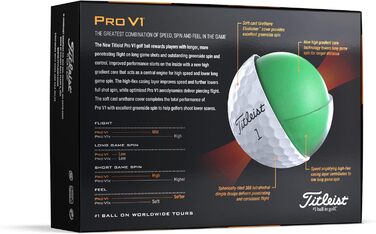Гольф-м'ячі Titleist Pro V1, преміум клас, 12 шт.