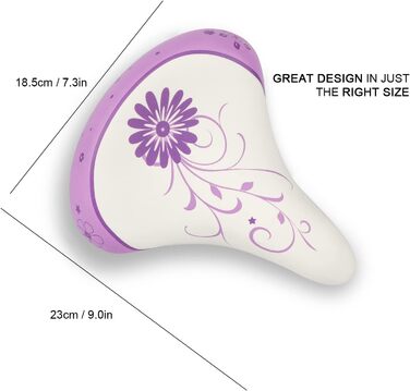 Дитячий велосипедний сидіння AVASTA для дівчаток та хлопчиків, водонепроникне, широке, м'яке, з подвійним амортизатором, підходить для велосипедів 12-20 дюймів, гірських та шосейних, м'ятно-зелений (фіолетовий)